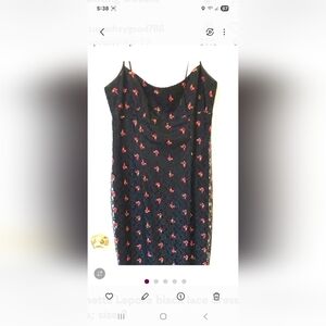 Nanette Lepore Black Dress with Pink Floral Design